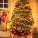 75 cm kerstboomrok rood jute kerstboomtapijt ornamenten decoratie voor Kerstmis