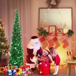 Kunstkerstboom, 1,5 m, opvouwbare pop-up kerstboom met pailletten voor Kerstmis, feestbenodigdheden, huisdecoratie, rood
