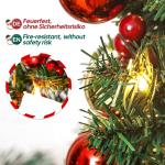 Mini Kerstboom met 50 Warmwitte leds 8 Lichtmodi, Dennenboom met Stervormige Pieken en Decoratieve Batterij, voor Kerstmis, Advent (70 cm met Afstandsbediening)