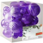 paarse kerstbalornamenten voor kerstversiering - 36 stuks kerstboom onbreekbare ornamenten met ophanglus voor vakantie- en feestdecoratie (combo van 6 stijlen in 3 maten)