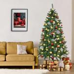 Kunstkerstboom, 180 cm, boom met ledverlichting en standaard, realistische kerstboom voor binnen, kunstkerstboom