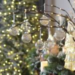 Onbreekbare doorzichtige plastic van 60 mm met glitterschilderij, transparant, doorzichtige kristallen , kerstboomdecoraties (30 stuks, champagne)