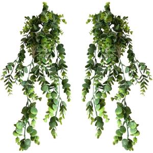 Set van 2 kunstmatige hangende planten in witte potten woonaccessoires nep hangplant kamerplant hangende plant nep plant