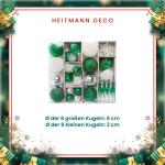Set van 29 - kerstversiering groen zilver wit om op te hangen - kunststof kerstboomversiering