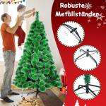 Kunstkerstboom, 120 cm, groene dennennaalden met sneeuweffect, kerstboom met 90 takken, snel op te bouwen klapsysteem, metalen standaard, kerstdecoratie