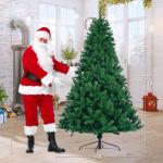 7 Fuß künstlicher Weihnachtsbaum unbeleuchtet, künstlicher Weihnachtsbaum mit Scharnier, 1100 Zweigspitzen und faltbarem Metallständer, Weihnachtsweihnachtsbaum für Zuhause, B