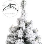 5 Fuß hochwertiger beflockter Schnee-Weihnachtsbaum, unbeleuchteter Weihnachtsbaum mit Scharnier und Metallständer, umweltfreundliche PVC-Zweigspitzen für die Weihnachtsdekorati