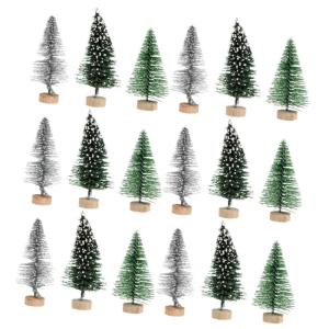 24St Weihnachtsbaum Bäume mit Basen Mini-Weihnachtsbäume dekorative Tischbäume weihnachtsdeko künstliche weihnachtsbäume Desktop-Dekorationen künstliche Schneekiefern Plastik