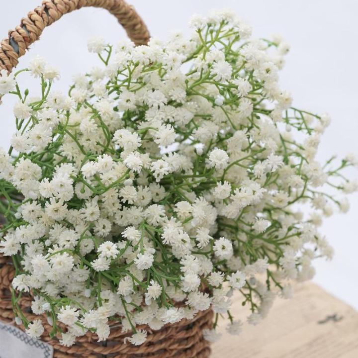 Kunstmatige sluierkruid, 12 witte boeketten kunstgypsophila boeketten bloemenarrangement decoratie
