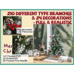Kleine kerstboom 3 voet, 3 voet kerstboom met decoraties, volledige en realistische kunstijskralen, geef het geheel een bijzonder kersttintje