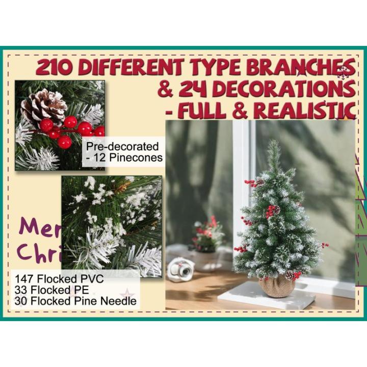 Kleine kerstboom 3 voet, 3 voet kerstboom met decoraties, volledige en realistische kunstijskralen, geef het geheel een bijzonder kersttintje