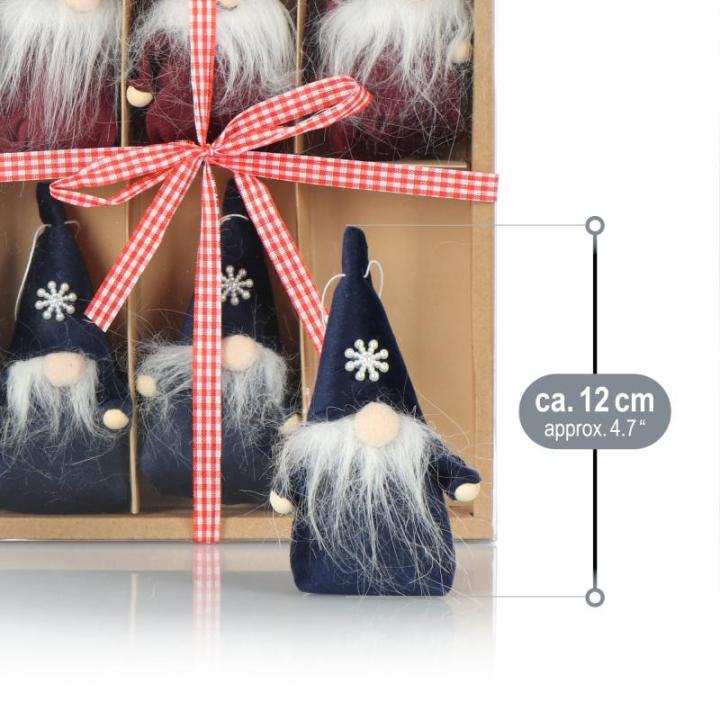 12x Premium Kerstman 12cm - decoratie voor de kerstboom, kerstboomfiguur als boom, kerstversiering of cadeau