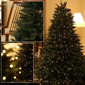 Weihnachtsbaum mit Beleuchtung, Weihnachtsbaum Künstlich mit Zweigspitzen aus PE und PVC, 120/150/180/210/240/300 cm Christmas Tree, Weihnachtsdekoration für Das Homeoffice(5ft/1