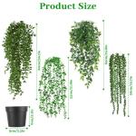 4 stuks kunsthangplanten, 55-80 cm hanger, met pot, kunststof hangende planten voor bruiloft, tuin, huis, balkon, decoratie