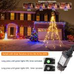 Kerstverlichting met ring en sterren, 10 slingers van 2,1 m, 450 leds, kerstboomlichtketting voor buiten, met afstandsbediening, 8 modi, dimbaar, warmwit, voor gazon en tuin