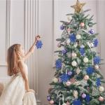 24 x sneeuwvlokken kerstdecoratie voor kerstboom glitter kerstboomversiering, blauw