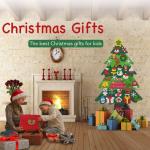 Vilten kerstboom, 10 m, doe-het-zelf vilten kerstboomset voor kinderen, kerstdecoratie, hangende decoratie met afneembare hangende ornamenten, vilten kerstboom voor thuis/deur/muur