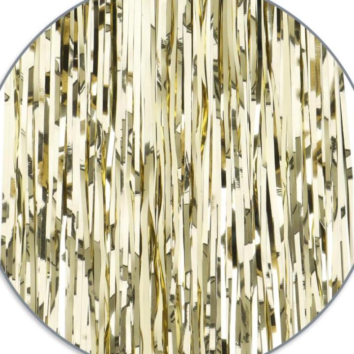 5x klatergoud - goudkleurige klatergoudslinger voor Kerstmis - kerstboomversiering voor de kerstboom - klatergoudgordijn met gladde draden (goudkleurig - 05 stuks)