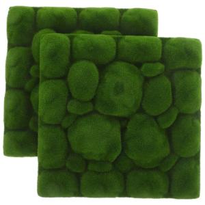 Kunstmos Wandpaneel 2 Stuks Kunstmos Plant Kunstgras Planten Steen Kunstmatige Muurachtergrond Simulatie Mos Ornament Decoratieve Mos Wandtegels Plantenwand Indoor 30 cm