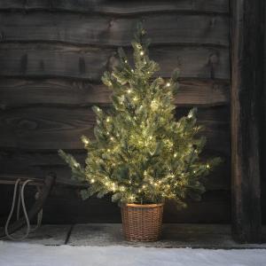 3-in-1 kunstkerstboom met timer, warmwit, werkt op batterijen, 90 cm, kerstdecoratie voor buiten, kerstverlichting, kunstkerstboom