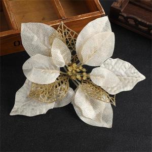 Glitzer Weihnachtsblumen Weihnachtsstern, Kunstblumen Weihnachten, Weihnachtsbaum Blumen Gold,DIY Simulation Blume Weihnachtssterne Blumen KüNstliche Spitzen Mit Clips (Gold,20 St