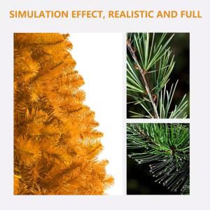 Künstlicher Weihnachtsbaum,Unbeleuchteter Orangen-Weihnachtsbaum,Realistischer künstlicher Weihnachtsbaum,Faltbarer Ständer,Geeignet for Feiertagsdekoration，künstlicher Weihn