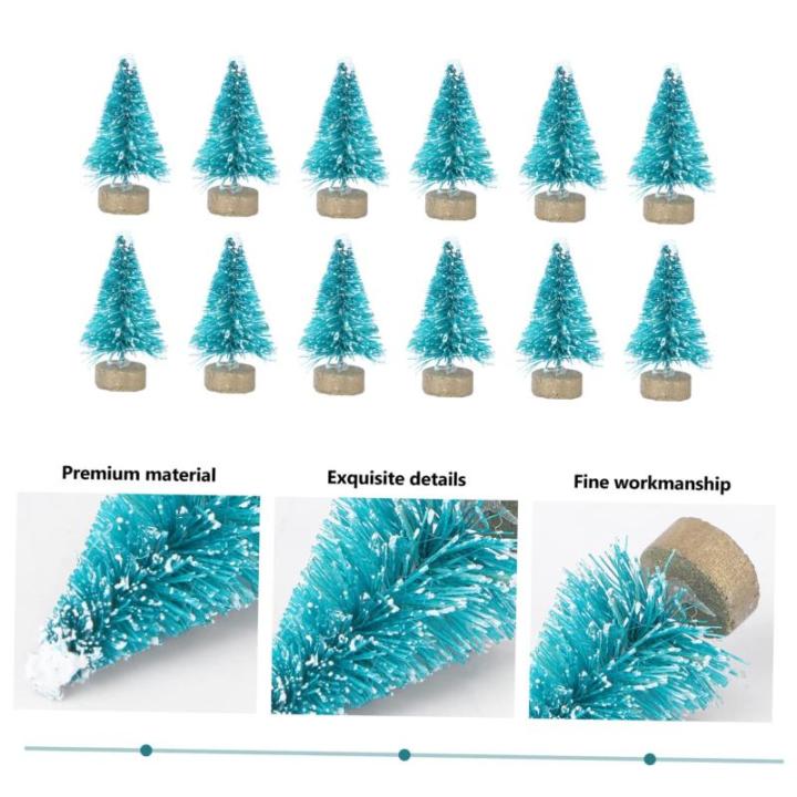 5 Sätze Mini-Weihnachtsbaum Mini-weihnachtskiefer Mini-weihnachtsbäume Weihnachtsbaumdeko Weihnachtsbäume Geschmückt Künstlicher Christbaumschmuck Sisal-Seide Blue 24 Stück *