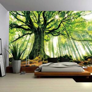 Wandtapijt voor woonkamer slaapkamer tapijt muur opknoping grote 3D muur kunst bekleding (B 79 x T59, groen tapijt)