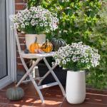 Kunstbloemen, 8 bundels voor buiten, uv-bestendig, namaakbloemen, vervaagt niet, groene kunstplant, tuin, veranda, raam, box, kantoor, struiken, decoreren (wit)