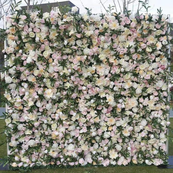 Künstliche Blumen-Wandpaneele, Blumen-Wandmatte, Seidenrosen-Blumenpaneele Für Hintergrund, Hochzeit, Wanddekoration(2M*2M)
