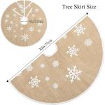 Kerstboomrok, witte sneeuwvlok, bedrukt, hennepdoek, kerstboomtapijt, ornamenten, decoratie voor Kerstmis (75 cm/30 inch)