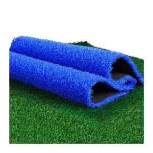 Kunstrasen, Kunstrasen, synthetische Kunstrasen-Teppichmatte mit Gummi-Entwässerungslöchern, zuschneidbar, DIY, blau, dekorativer Kunstrasen-Teppich für Hinterhof, Schule, Balko