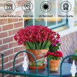 12Pcs Nep Planten Outdoor Bloemen UV Bestand Faux Bloem Planten Bulk Voor Indoor Outdoor Opknoping Planter Tuin Venster Doos Thuis Bruiloft Decor