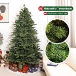 Nordmann-kunstkerstboom met verlichting, led-dennenboom met houten standaard voor kerstdecoratie, van PE en pvc, herbruikbaar, 210 cm