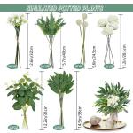 47 stuks en takken, witte , groen, eucalyptus, decoratieve takken, boeket, kunstboeket als echte rozen, eucalyptus voor doe-het-zelf , bruidsboeket,