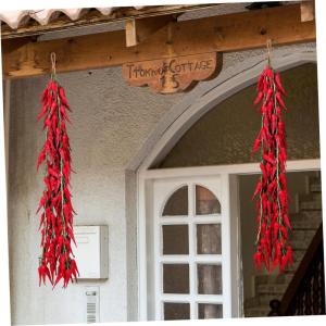 10 STK Chili-Pfeffer-modelldekoration Hängender Künstlicher Pfeffer Künstlicher Chili-mais Zum Aufhängen Verknüpfungen Zweige Dekoration Künstliche Paprika Tür Bot Noix Scha