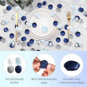 300 stuks zijden rozenblaadjes, herbruikbaar, 4 kleuren, blauwe kunstbloemblaadjes, bruiloft, rozenblaadjes, huwelijksaanzoek, romantische decoratie voor bruiloft, Valentijnsdag, b
