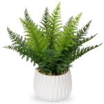 Nepplanten binnen in keramische pot 32 cm kunstmatige Boston varenplant ingemaakte decoratieve kunstmatige plant groen kamerplant faux varenbladeren voor thuiskantoor badkamer slaa