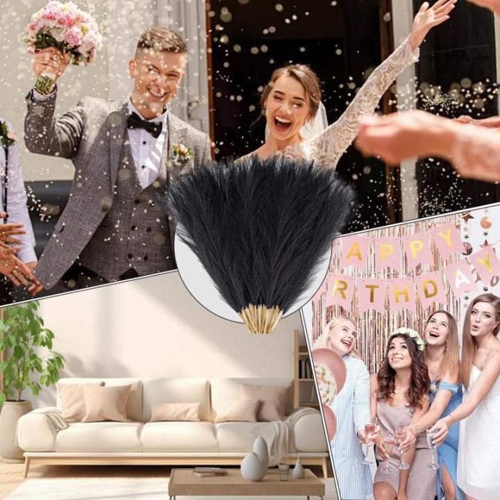 Künstliches Pampasgras, 30 Stück, natürliches getrocknetes Pampasgras für Vase, Pampasgraspflanze für Blumenstrauß, Phragmiten, Hochzeitsdekoration