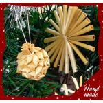 Strohsterne Christbaumschmuck 46-teiliges,Weihnachtsbaumschmuck Stroh mit Natürlichen Akzenten,Handgemacht Weihnachtsbaum Deko aus Stroh mit Schöner Box,Dekoration für Weihnacht