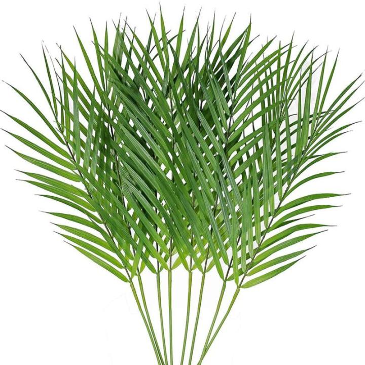 Areca kunstpalmbladeren, 68 cm, tropische palmbladeren met stammen, kunstplant voor palm, zondag, Hawaiian Luau, jungle, bruiloft, verjaardag, feestdecoratie