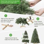 Nordmann Premium kunstkerstboom, 210 cm, natuurgetrouwe voorbehandelde dennennaalden, dichte takken, dennenboom met handgemaakte houten standaard, 600 takjes