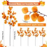 4-delige eucalyptus decoratie kunstherfstbladeren takken, kunstbloemen herfstbloemen herfstbloemen kunstbladeren, herfsttakken herfstbladeren decoratieve takken geel voor herfstdec