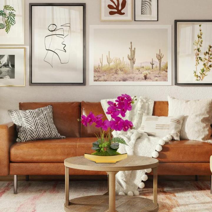 Phalaenopsis Kunstorchidee Bonsai namaakbloemen zijde kunstorchidee bloemenarrangement met keramische pot voor tafeldecoratie woonkamer wooncultuur 38 cm