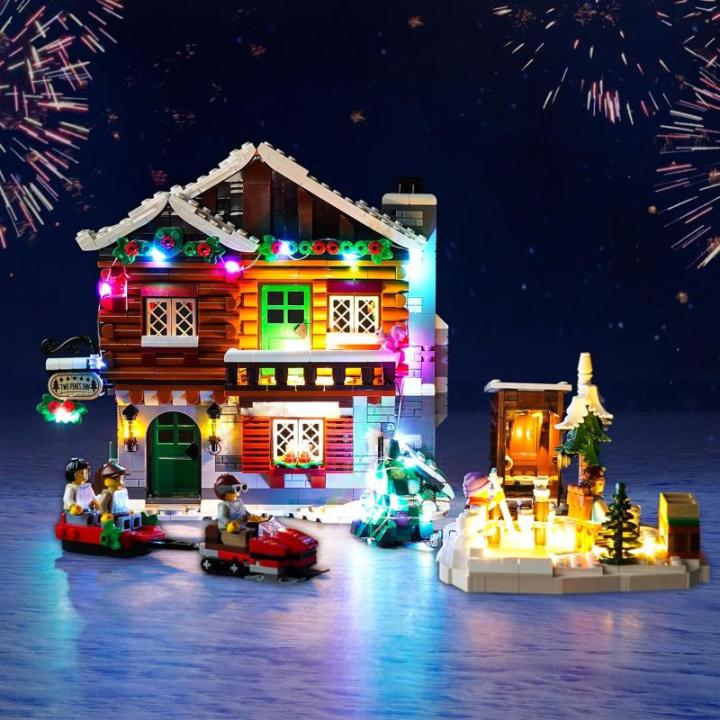 Ledlichtset compatibel met Lego Alpine Lodge (geen model), decoratieverlichtingsset voor Icons 10325 Almhut, creatief speelgoed, update versie