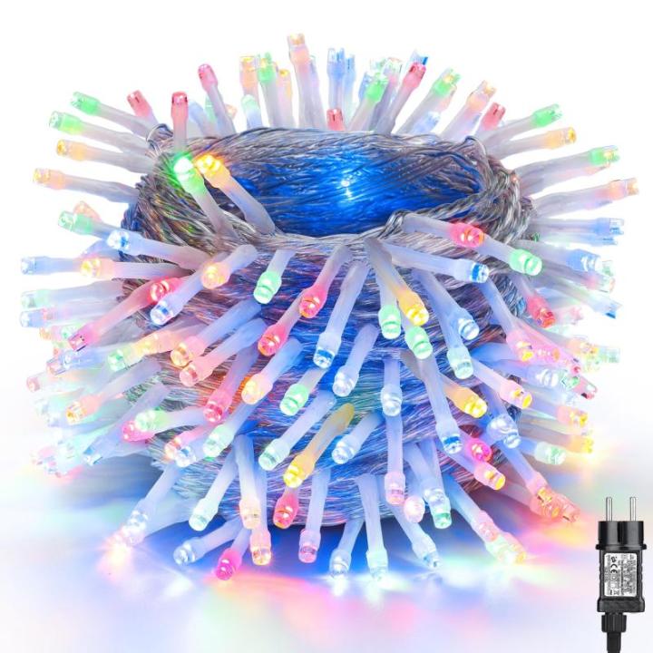 Kerstboomverlichting Meerkleurig, 20M 200 LED Lichtsnoer, Waterdicht Lichtketting, Kerstlichtsnoer, voor binnen en buiten, 8 verlichtingsmodi, Timerfuncties, Decoratie Kerstmis