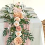 Gemischte Kunstblumen, Verschiedene Künstliche Seidenblumen mit Dahlien Rosen mit Stiel für DIY Basteln Hochzeitssträuße, Tafelaufsätze, Kuchenblumen, Arrangements, Party Heim