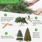 Nordmanntanne Kunstkerstboom, Levensechte Voorbehandelde Dennennaalden, Kerstboom met Handgemaakte Houten Standaard, Vakantie Decoratie voor Thuis en Winkel, 200 Warm Witte Lampjes