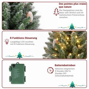 Mini 60cm Künstlicher Weihnachtsbaum Mit LED Beleuchtung, Weihnachtsbaum Künstlich Klein, Weihnachtsbaum, Mini Tischplatte Tannenbaum für Weihnachtsdeko (Stil 3, 90cm)