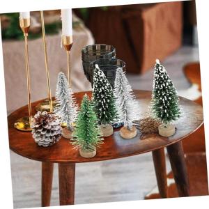 24St Weihnachtsbaum Bäume mit Basen Mini-Weihnachtsbäume dekorative Tischbäume weihnachtsdeko künstliche weihnachtsbäume Desktop-Dekorationen künstliche Schneekiefern Plastik